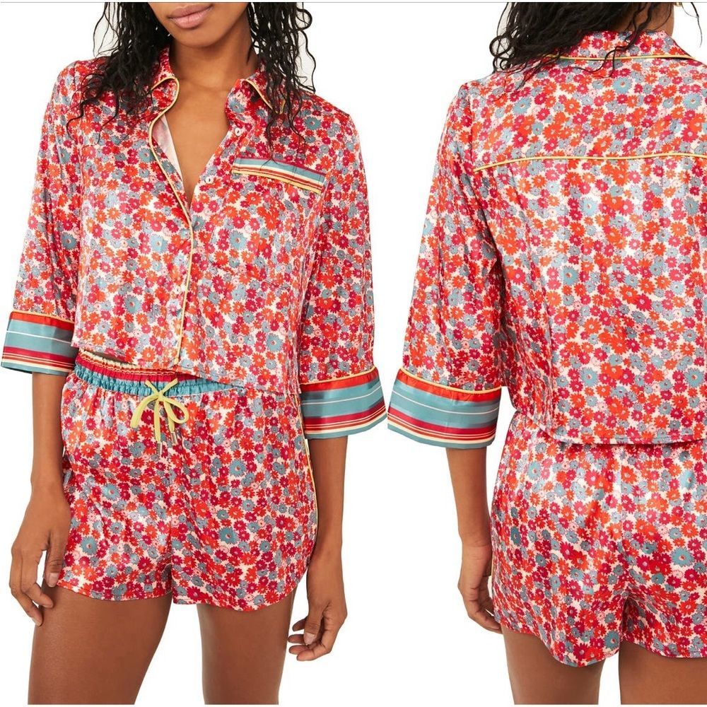 Free People Pillow Talk PJ Set Poppy Combo Size XL